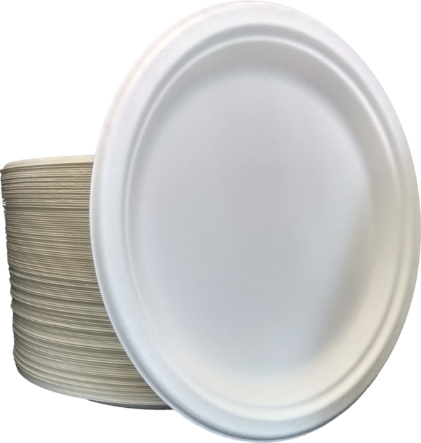 125 Mayax Bagasse Plates - 23cm - disposable tableware, Eco-Friendly, Biodegradable and Compostable